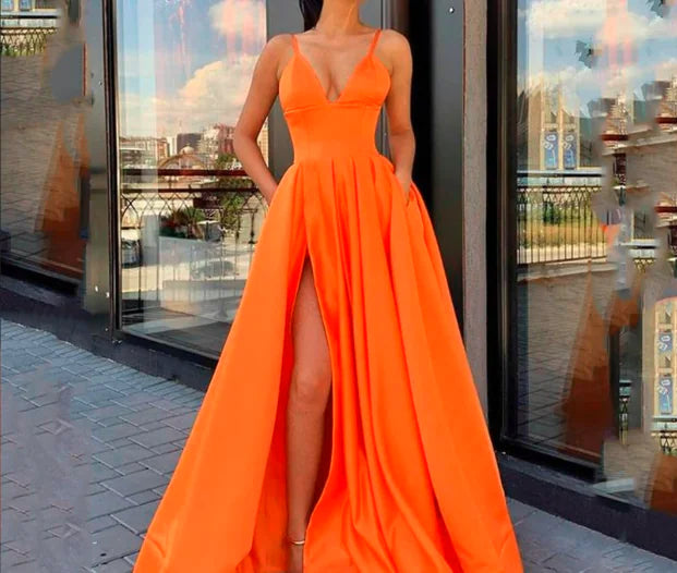 Women's Satin Halter Dresses for Banquets and Parties