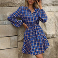 Long-Sleeved Plaid Dresses
