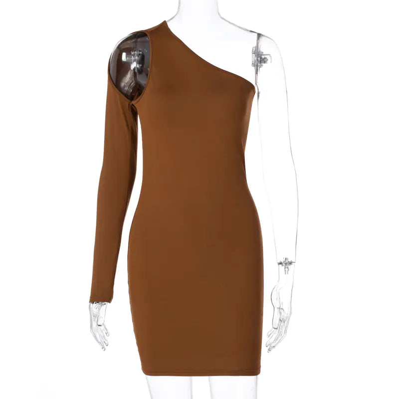 Fashionable One-Shoulder Bodycon Dress for Fall 2020
