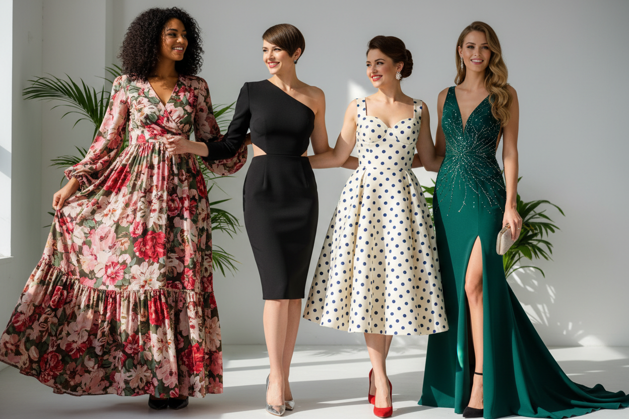 ladies wearing different dresses