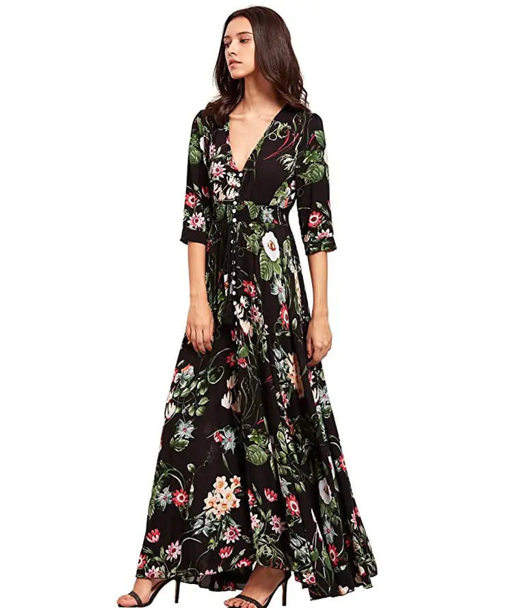 Button Floral dress